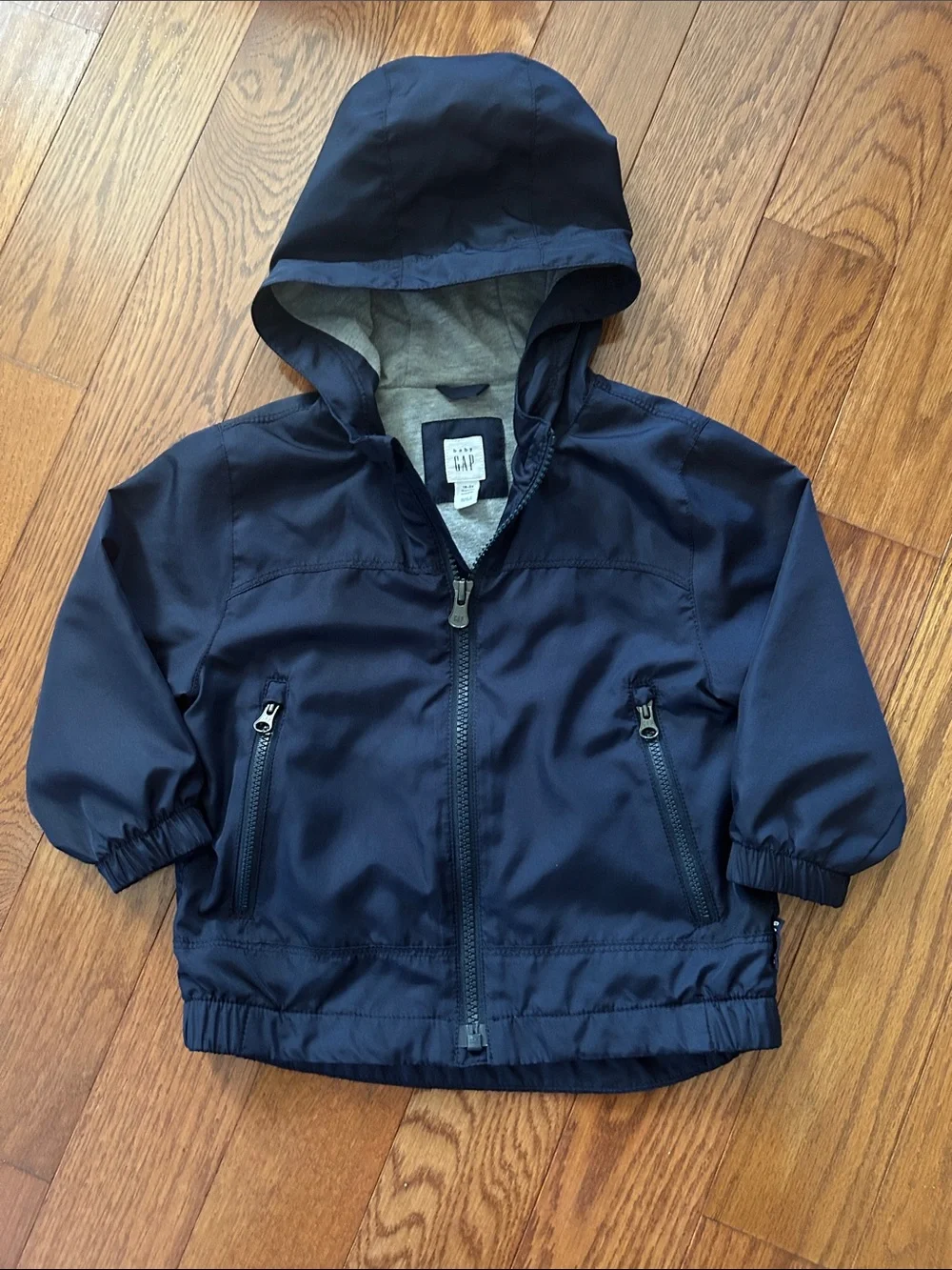 GAP Boys Navy Hooded Rain Jacket Size 18-24M